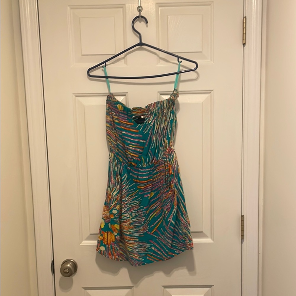 Multicolor Strapless Dress
